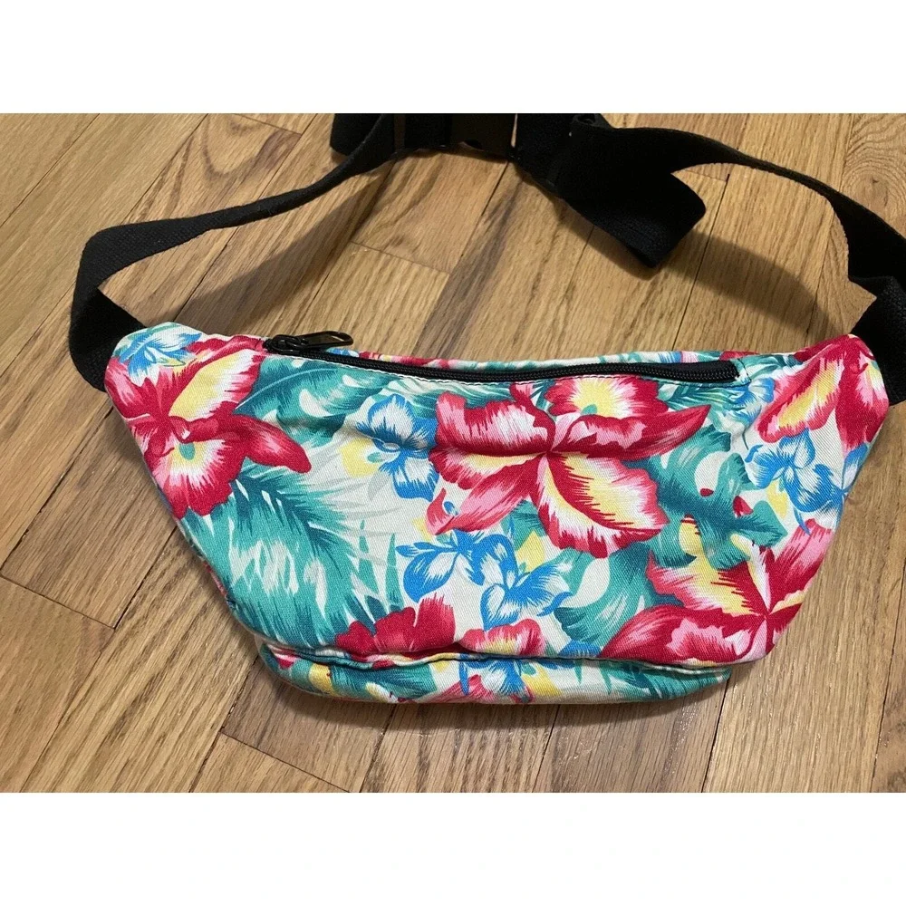 Floral Fanny Pack Waist Bag Cute Tropical Print Festival Travel Pouch